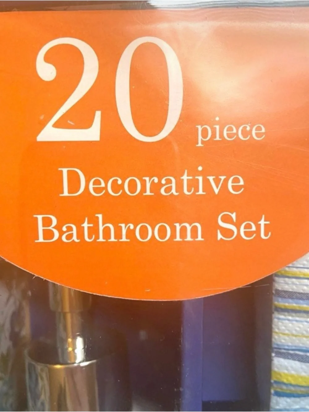 🌼 Guest Bathroom Set Tray Napkins Lotion Pump Floral Stripe